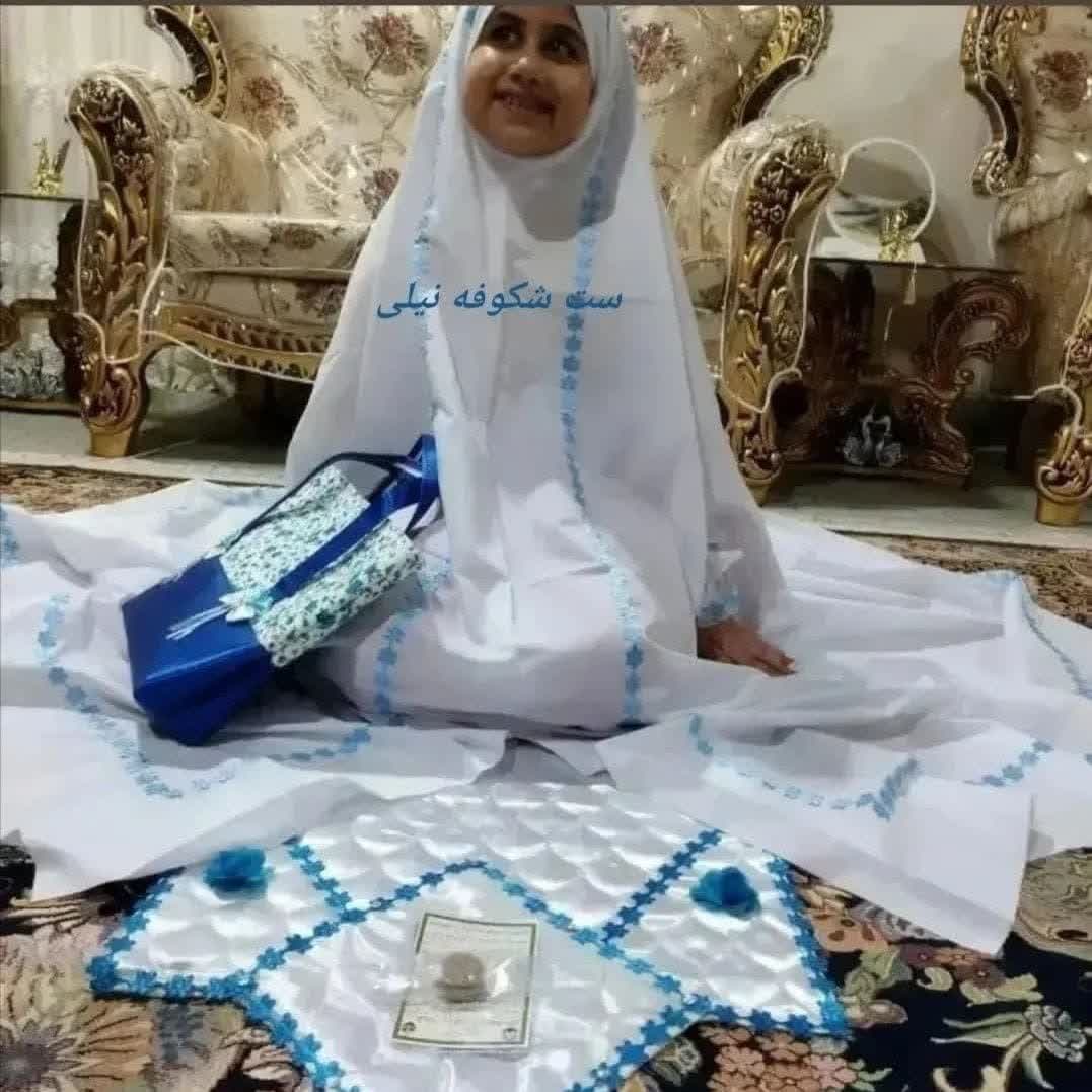 ست جشن تکلیف دخترانه مدل شکوفه نیلی